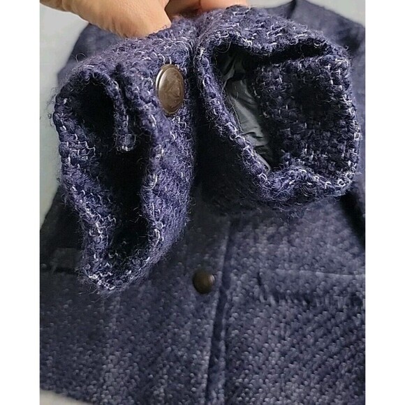 J Crew Blazer Womans 4 Purple Wool Blend Chunky 4 Button Office Broadway Crop - Picture 8 of 15
